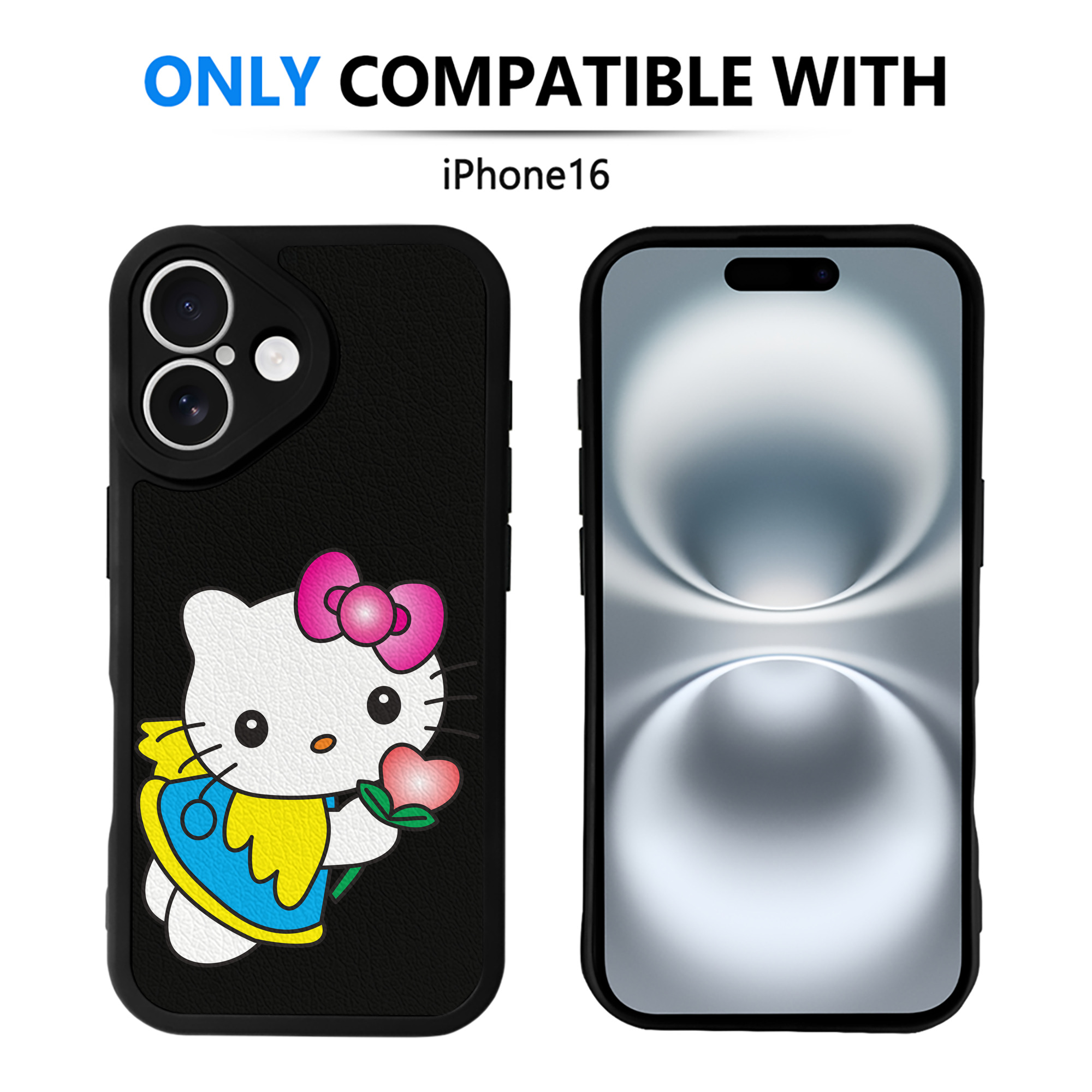 （画像用） Hello Kitty ハローキティ 【iPhone 16シリーズ対応】シリコンスマホケース（レザー調） 材質：シリコン